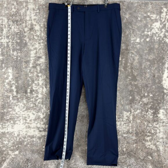NEW Vince Camuto Sz W37 44XL Straight Leg Trouser Pants Navy Blue Button Zip NWT - Picture 2 of 12